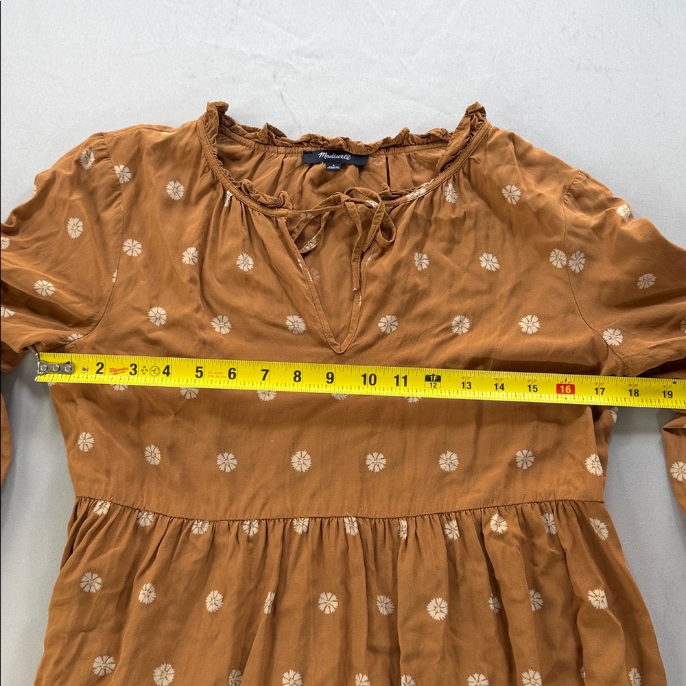 Madewell Tie-Neck Tiered Mini Dress, bloom dot warm hickory - Picture 5 of 11
